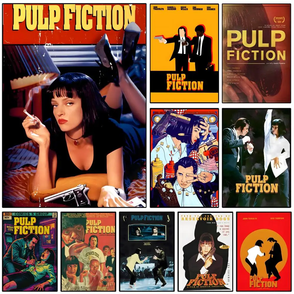 P-Pulp F-Fiction Poster Self-adhesive Art Waterproof Paper Sticker Coffee House Wall Decor