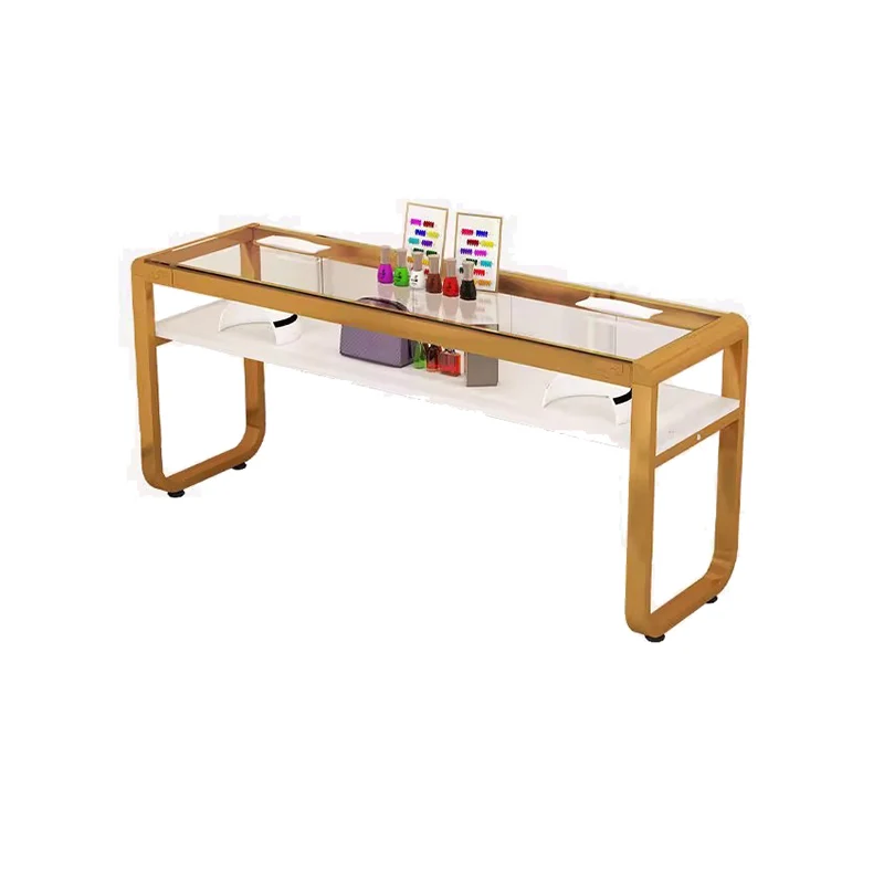 #Tempered Glass Nail TableJapanese Single Double Table Specifically Designed For Nail Salons Minimalist Table Manucure Furniture