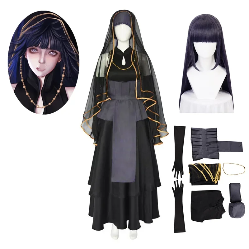 

Anime The Last Hyuga Hinata Cosplay Hyuga Hinata Black Wedding Dress Wig Costume Halloween Party Outfits