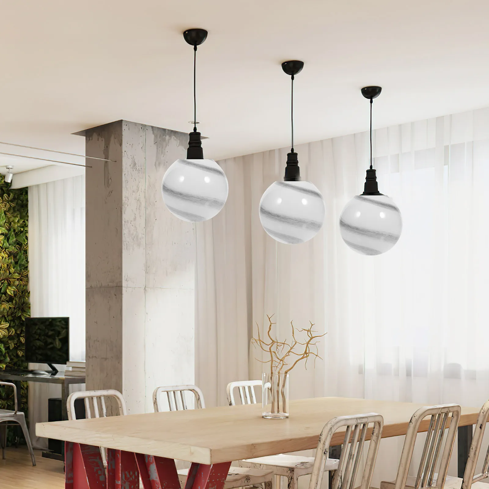 

Globe Glass Lampshade Modern Hanging Pendant Lamp Shade Decorative Replacement Lamp Cover for Ceiling Light Fixture