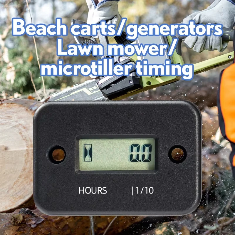 LCD Display Digital Hour Meter Inductive Timer Bicycle Motorcycle ATV Snowmobile Boat Generator Marine Engine Gasoline Engine