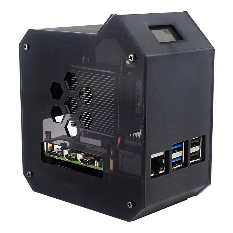Raspberry Pi 5 Aluminum U-Shaped Heat Pipe CPU Cooler - PWM Fan Speed Control & ICE Tower Cooling with Real-Time Monitoring