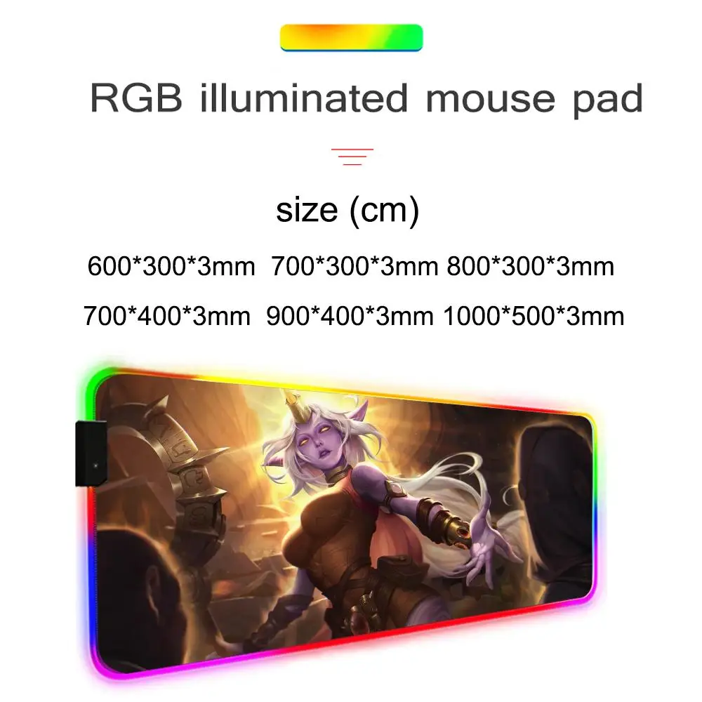 لوحة ماوس Soraka RGB لوحة ماوس ألعاب كبيرة LED وسادة مكتب الكمبيوتر لوحة ماوس مضيئة كبيرة لوحة المفاتيح الحصير الجدول البساط مع الخلفية