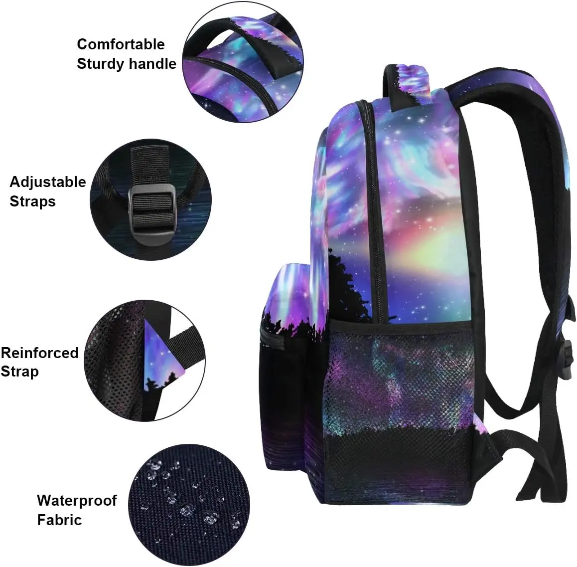 Forest Wolf Boys Girls School Computer Backpacks Book Bag Travel Hiking Camping Daypack
