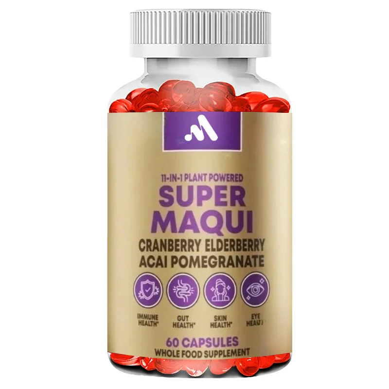 

Super Food 60 Capsules - Elderberry Extract, Cranberry, Pomegranate, Acai Berry - Gut Health, Skin Health Support