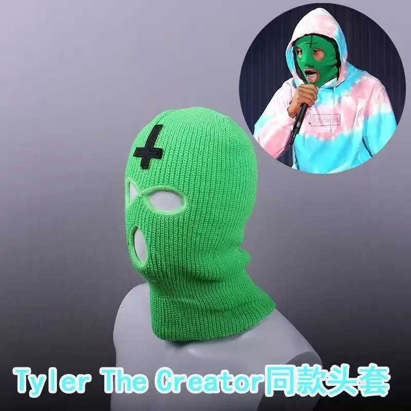 Knitted Hat Celebrity Rapper Cosplay Accessories Hat Bone Gorras Green Hedging Cap Winter Ski Hat For Men wome