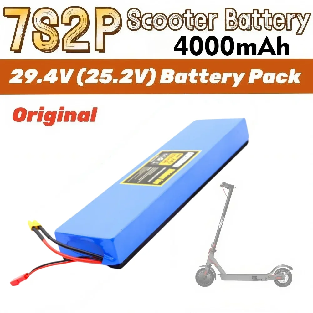 7S2P 25.2V 4000mAh 18650 Lithium-ion Rechargeable Battery Pack For 29.4V Electric Scooter Battery with BMS