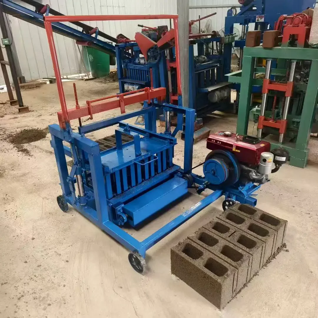 Mini Automatic Diesel Engine Concrete Block Making Machine Cement Hollow Brick Making Machine for Small Building Project
