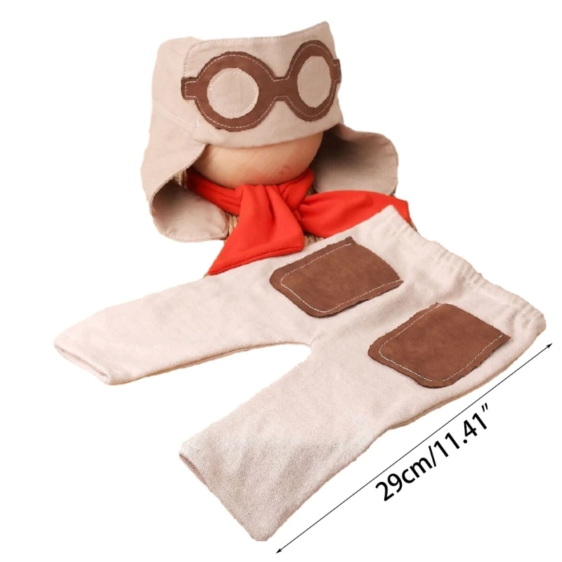 Newborns Photoshooting Props Glasses Hat Long Pants Posing Bodysuit Shower Gift