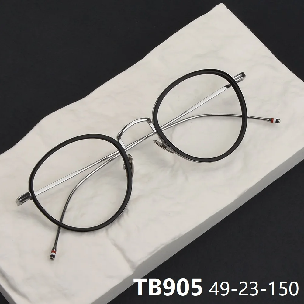 الولايات المتحدة الأمريكية العلامة التجارية تصميم TB905 البيضاوي إطار نظارات الرجال النساء النظارات المستديرة خلات التيتانيوم الاسلوب المناسب نظارات نظارات 2026 جديد