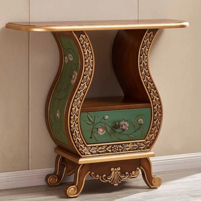 

American porch cabinet, aisle cabinet, retro painted corridor, side table, side table, chest, decorative cabinet, solid wood