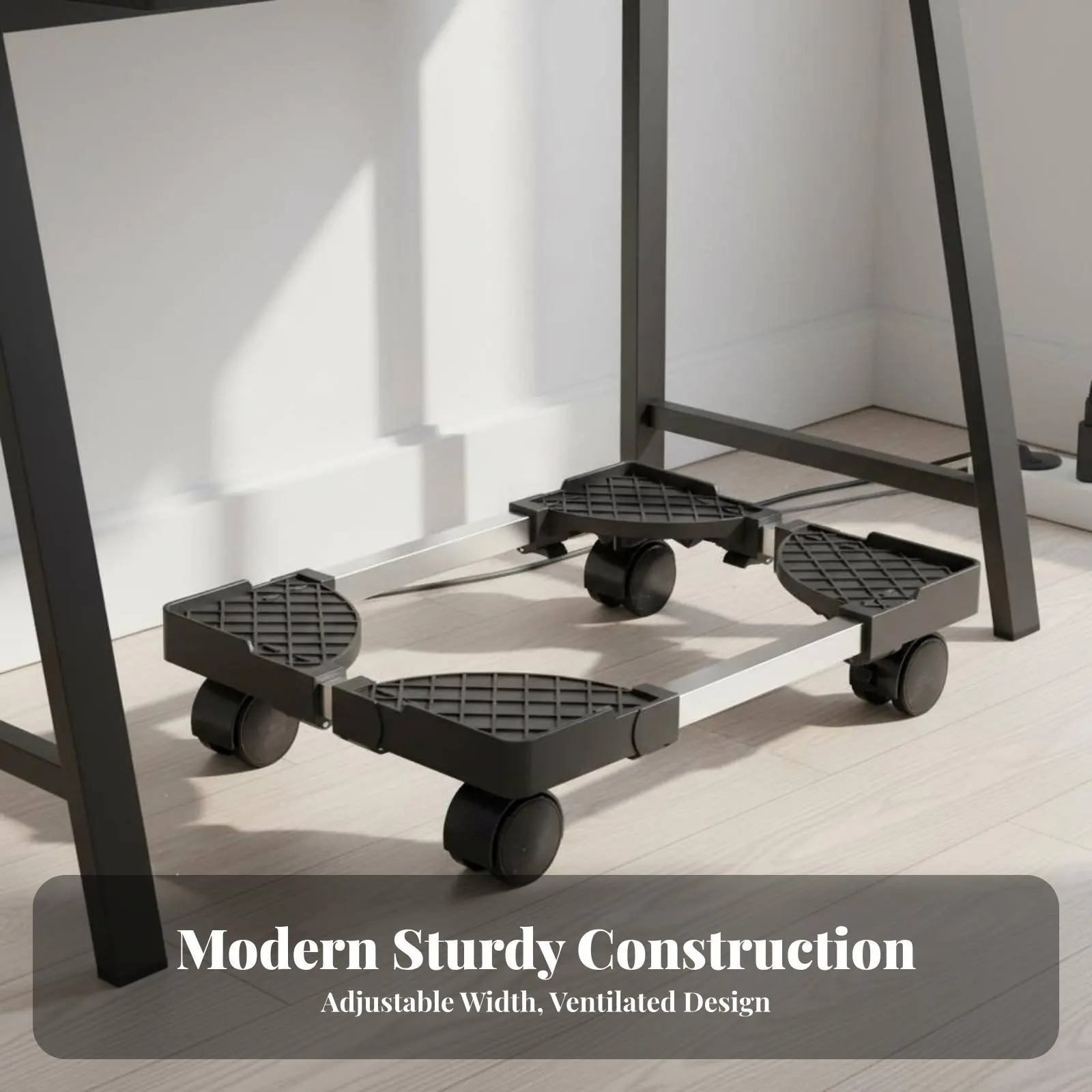 Mobile Central Processing Unit Holder with Wheels Improves Ventilation Adjustable PC Computer Case Stand Adjustable Computer