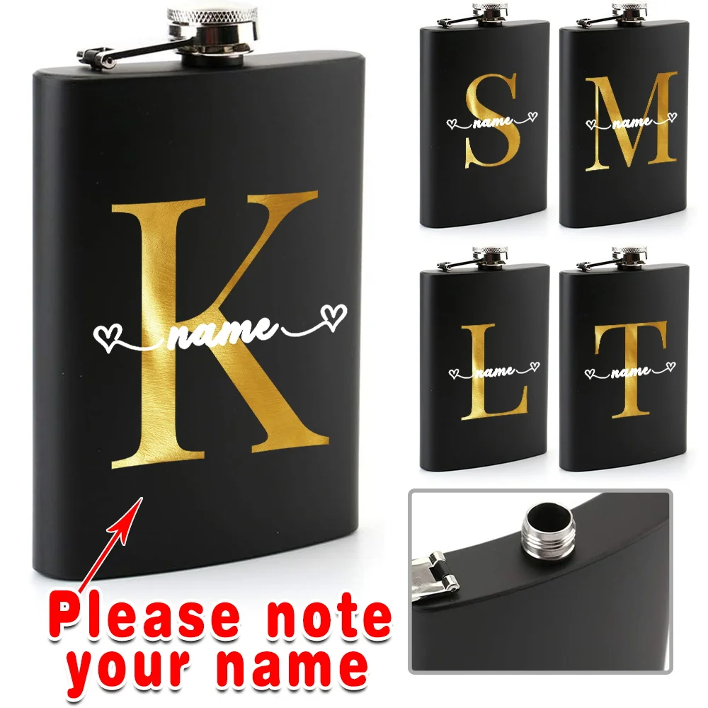 

Customized Name Stainless Steel Wine Pot Portable Hip Flask Flagon Kettle For Liquor Whisky Accessories Leakproof Alcohol Bottle