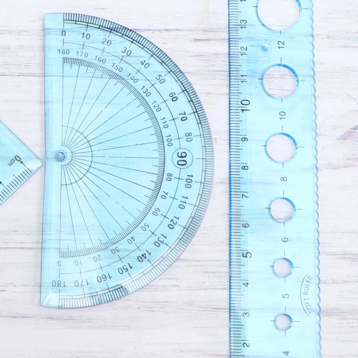 4 pcs 1 set Geometry Protractor Ruler School Drawing Tool Halloween Christmas New Year Geometry Ruler Set Maths Ruler Set