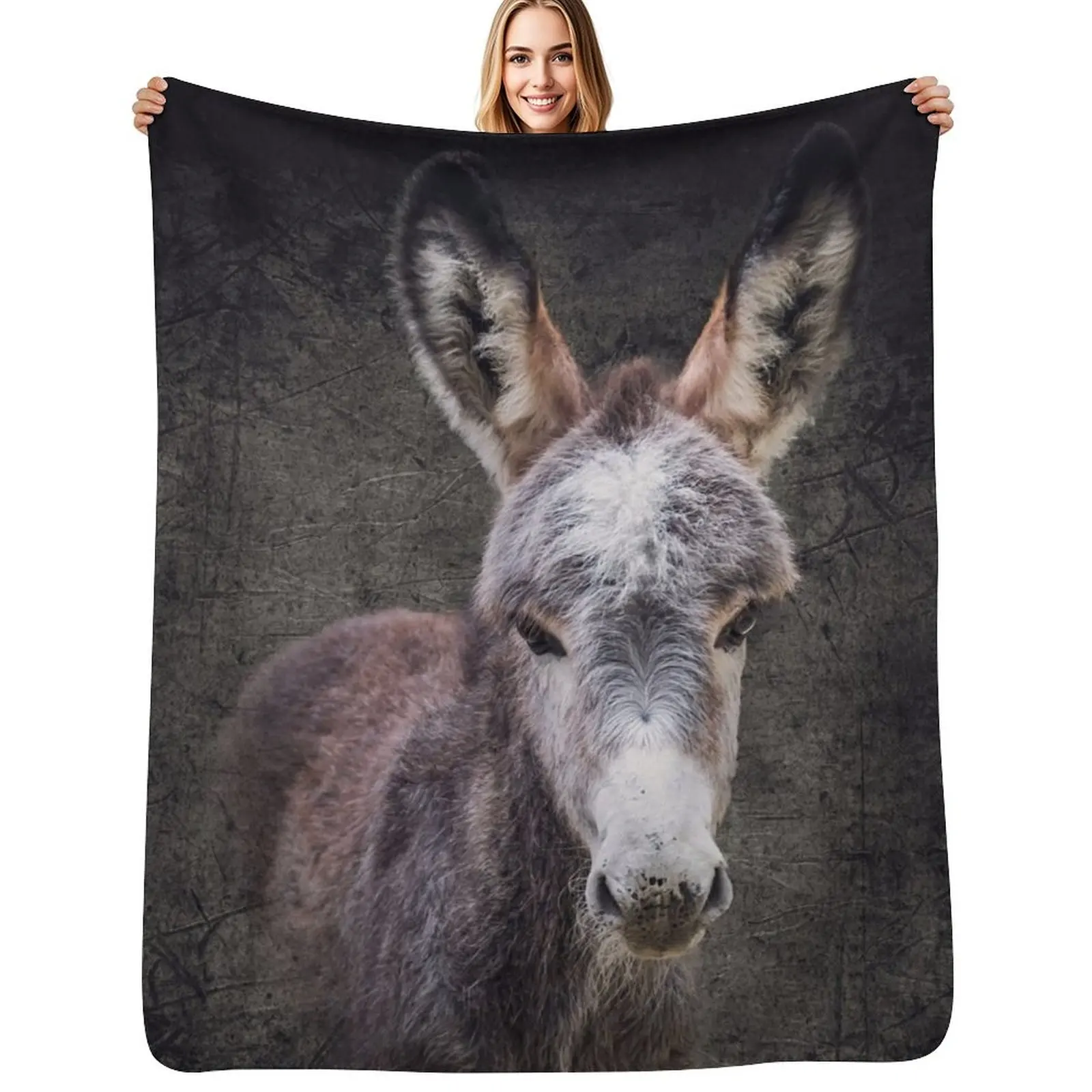

Donkey foal Mattheo Throw Blanket Portable Lightweight Blanket for Travel Camping