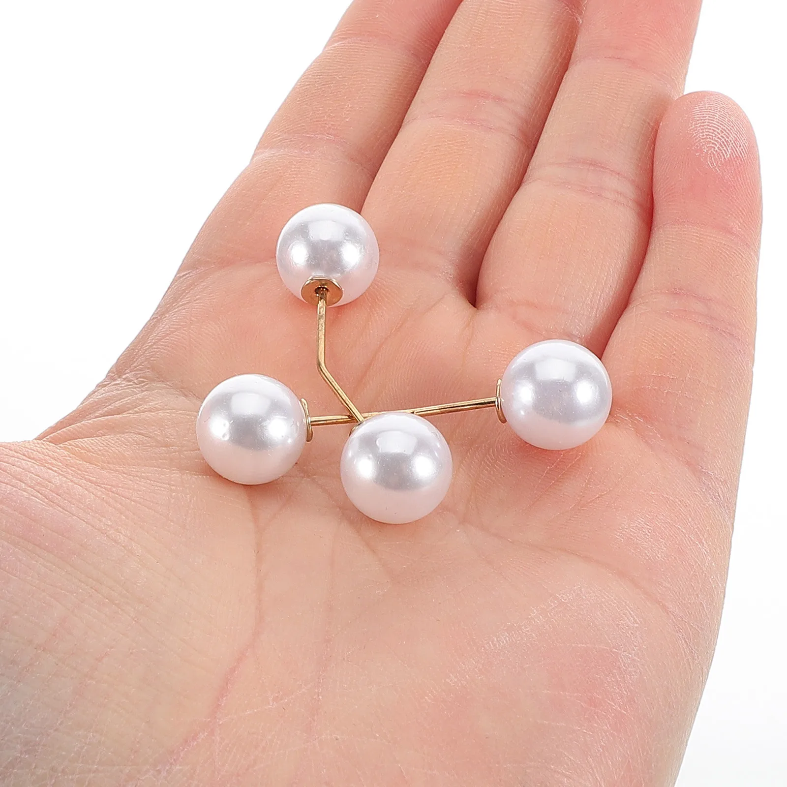 

8Pcs Pearl Pins for Clothing Decorative Brooch Secure Neckline Fixing Clip Women Fashion Invisible Safety Dress Shirt Pins