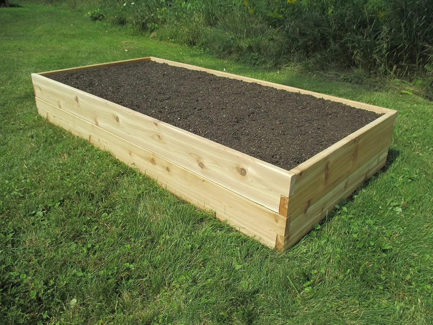 3 ft x 6 ft x 11 Inch Western Red Cedar Raised Garden Bed, Natural Wooden Raised Planter Box for Outdoor Vegetables, Herbs and Flower Planting
