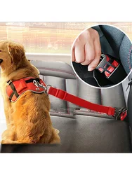 Pet Dog Safety Rope, Car Mounted Pet Traction Belt, Pet Adjustable Traction Rope, Car Used Pet Dog Supplies, Black, Red, Blue, P