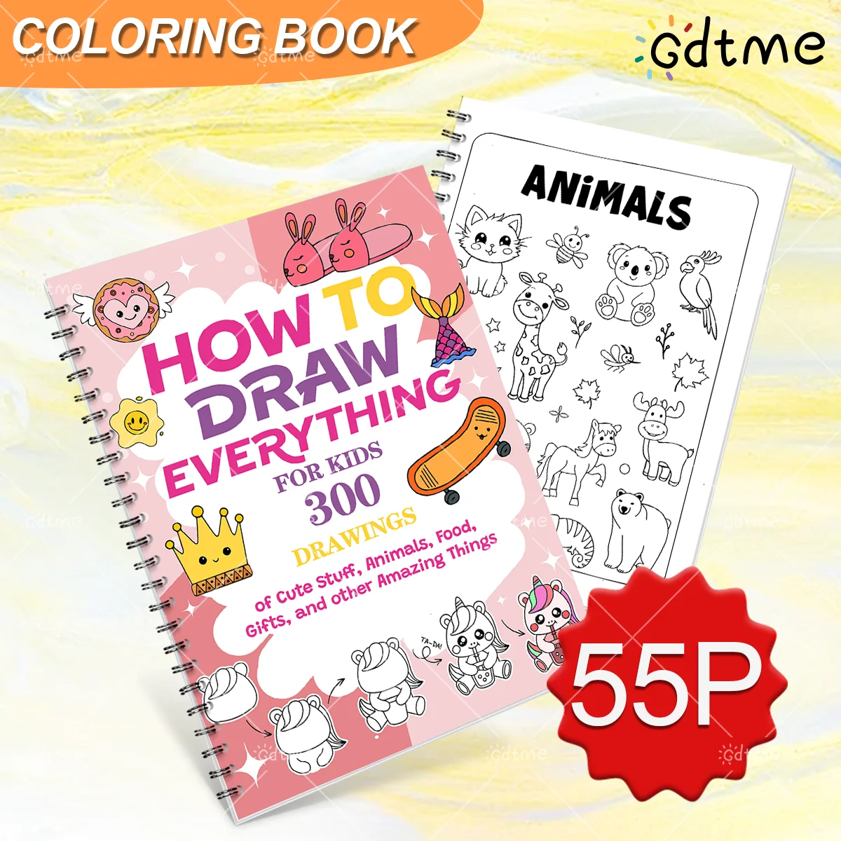 How to Draw Everything Coloring Book 300 Adorable Animals Foods Beautiful Creative Patterns Decomposed Drawing Colorin