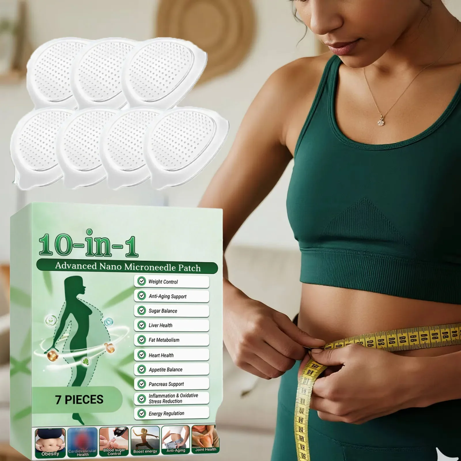 7PCS NaturePulse Metabolic Body Patches Appetite Management and Adaptive Energy for Promote Intestinal Digestion - Women and Men