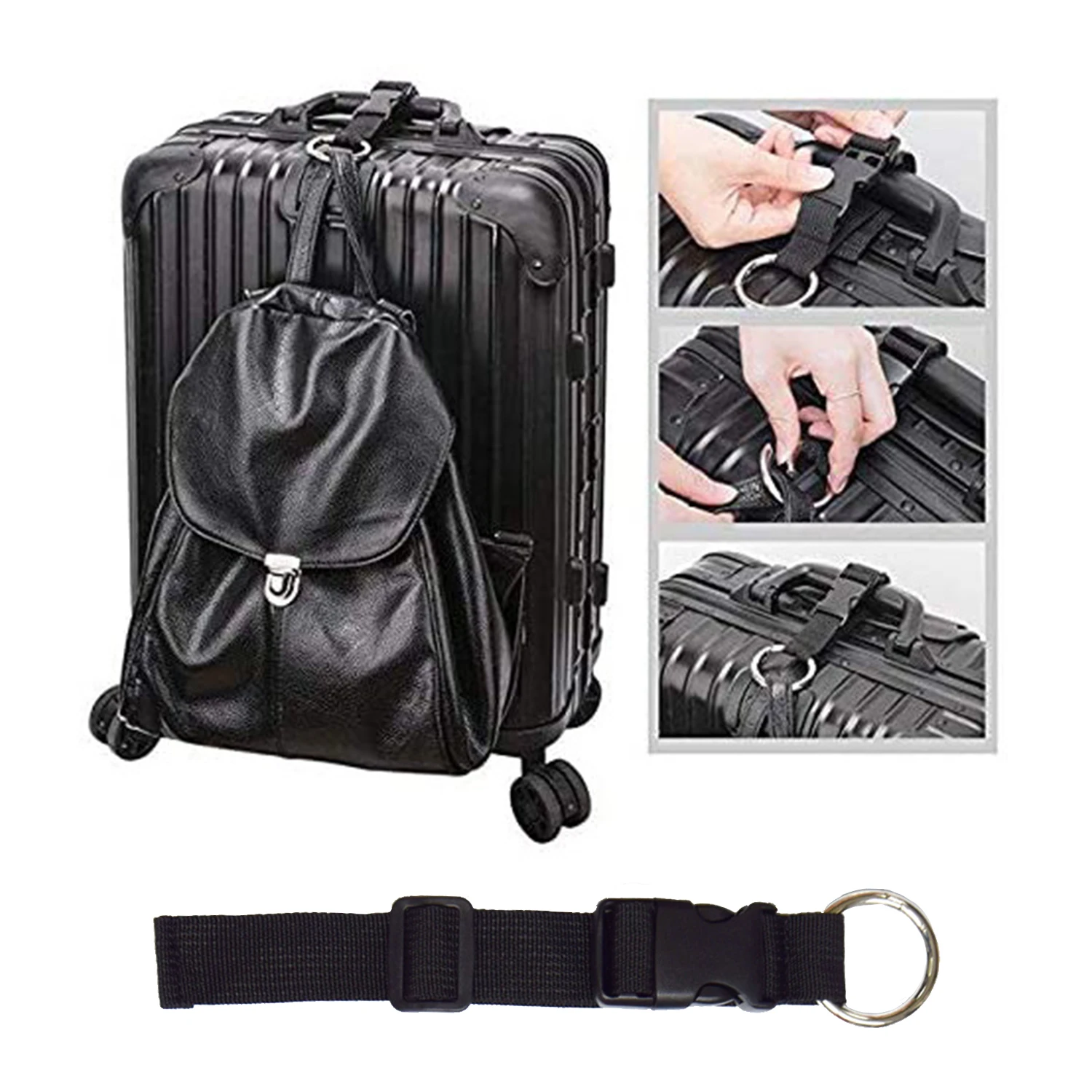 1 PC Adjustable Luggage Straps Nylon Luggage Accessories Hanging Buckle Straps Suitcase Bag Straps Belt Lock Hooks