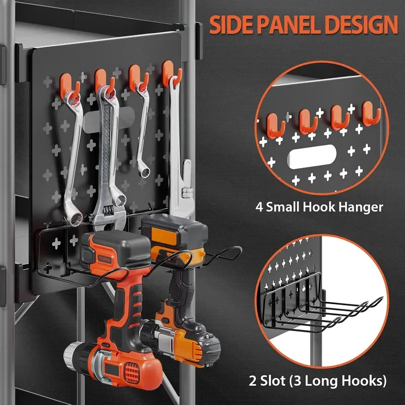 3 Tier Rolling Tool Cart on Wheels 330 LBS Heavy Duty Tool Cart with Organizer Shelf Tool Cabinet Chest Organizer Perfect for
