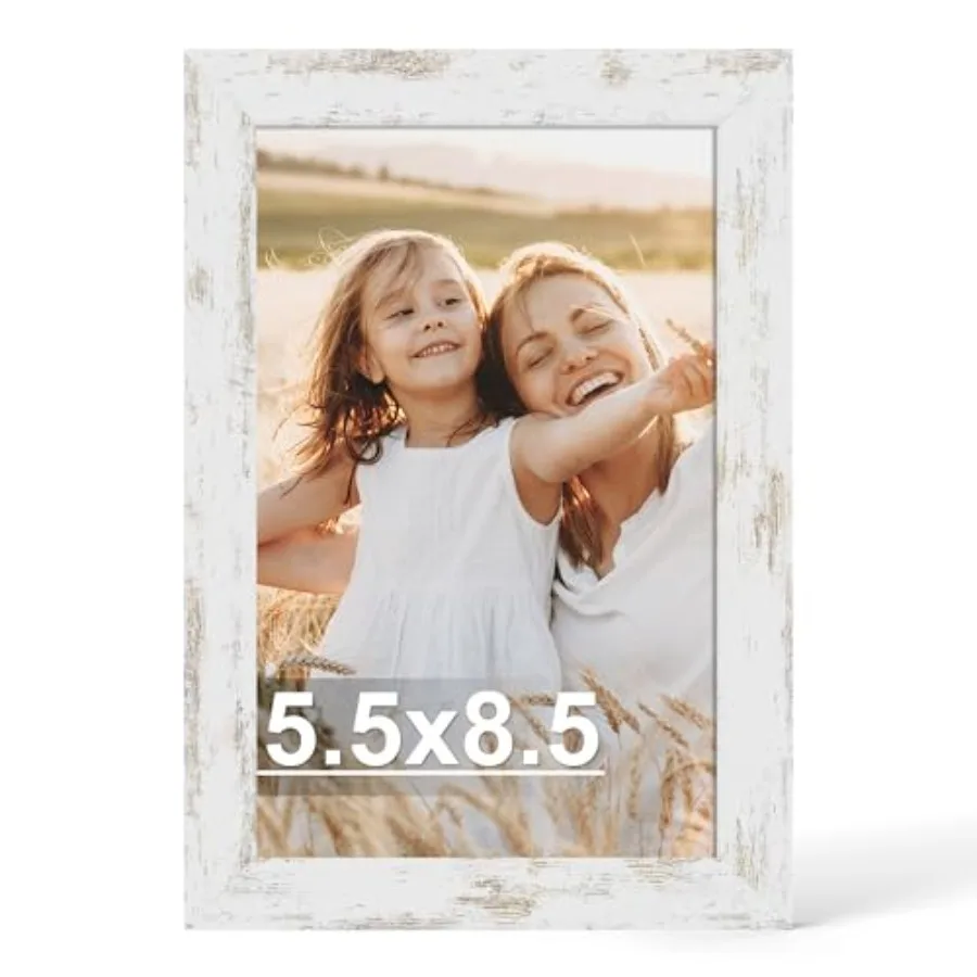 

5.5 x 8.5 Diploma Frame, Made of Real Glass and Wooden Frame, Horizontal and Vertical Display for Wall or Tabletop,1 Pack