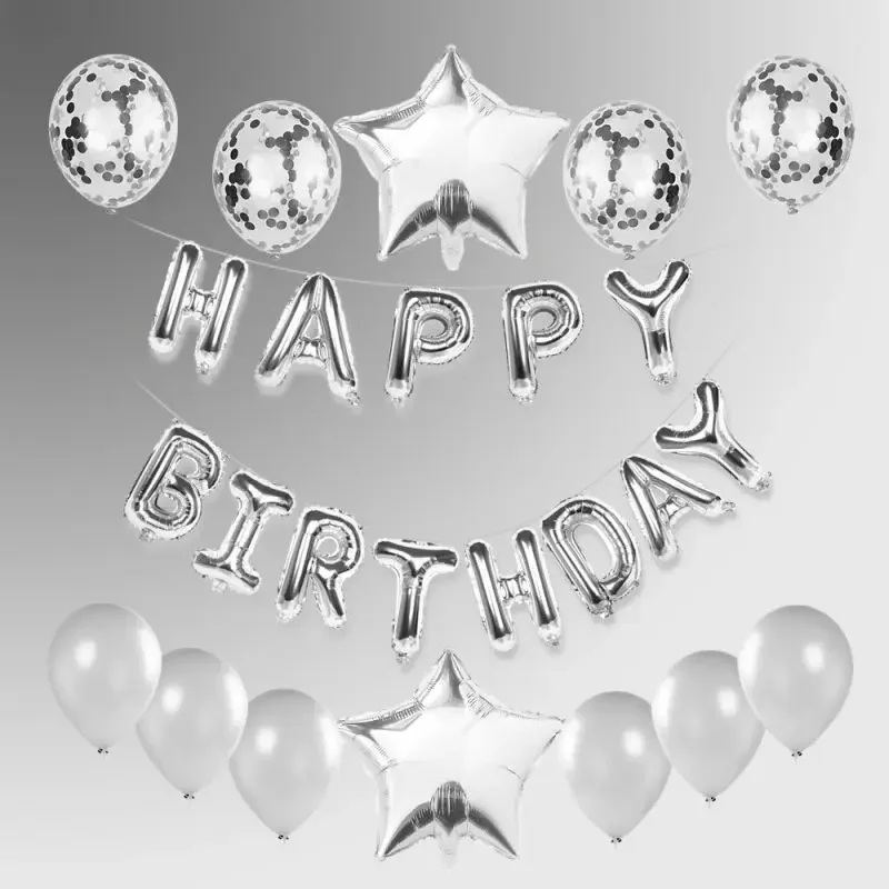 25pcs/set Happy Birthday Balloons Set Foil Letter Balloon Garland Bunting Banners Kids Birthday Party Babay Shower Decoration image 3