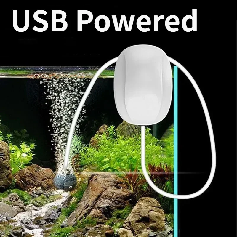Dwufunkcyjna pompa tlenowa do akwarium Praktyczny wydech Ładowanie USB Przenośna, wyjątkowo cicha sprężarka powietrza do pompy powietrza do akwarium