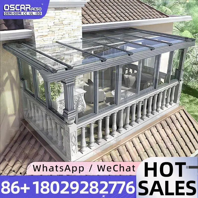 Factory Direct Supply Modern Aluminum Glass Sun Room with Powder Coated Frame EcoFriendly Outdoor Glass Enclosure for Garden Pat
