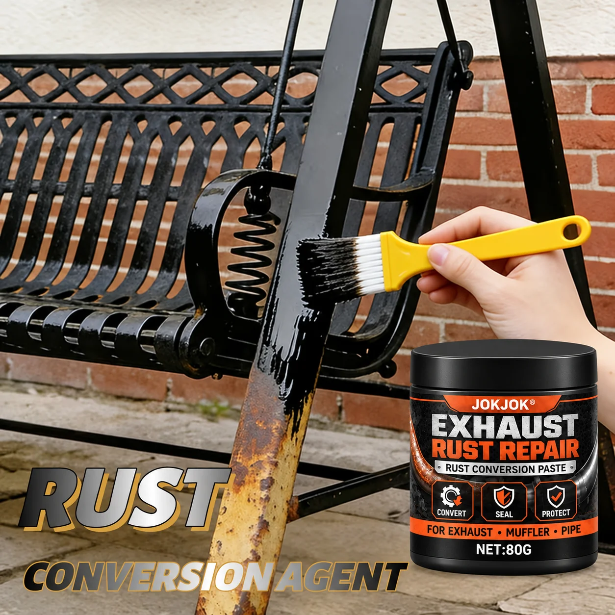 Rust Converter Metal Primer Exhaust Pipe Repair Rust Inhibitor Paint Automotive Coating For Car Parts Steel Iron