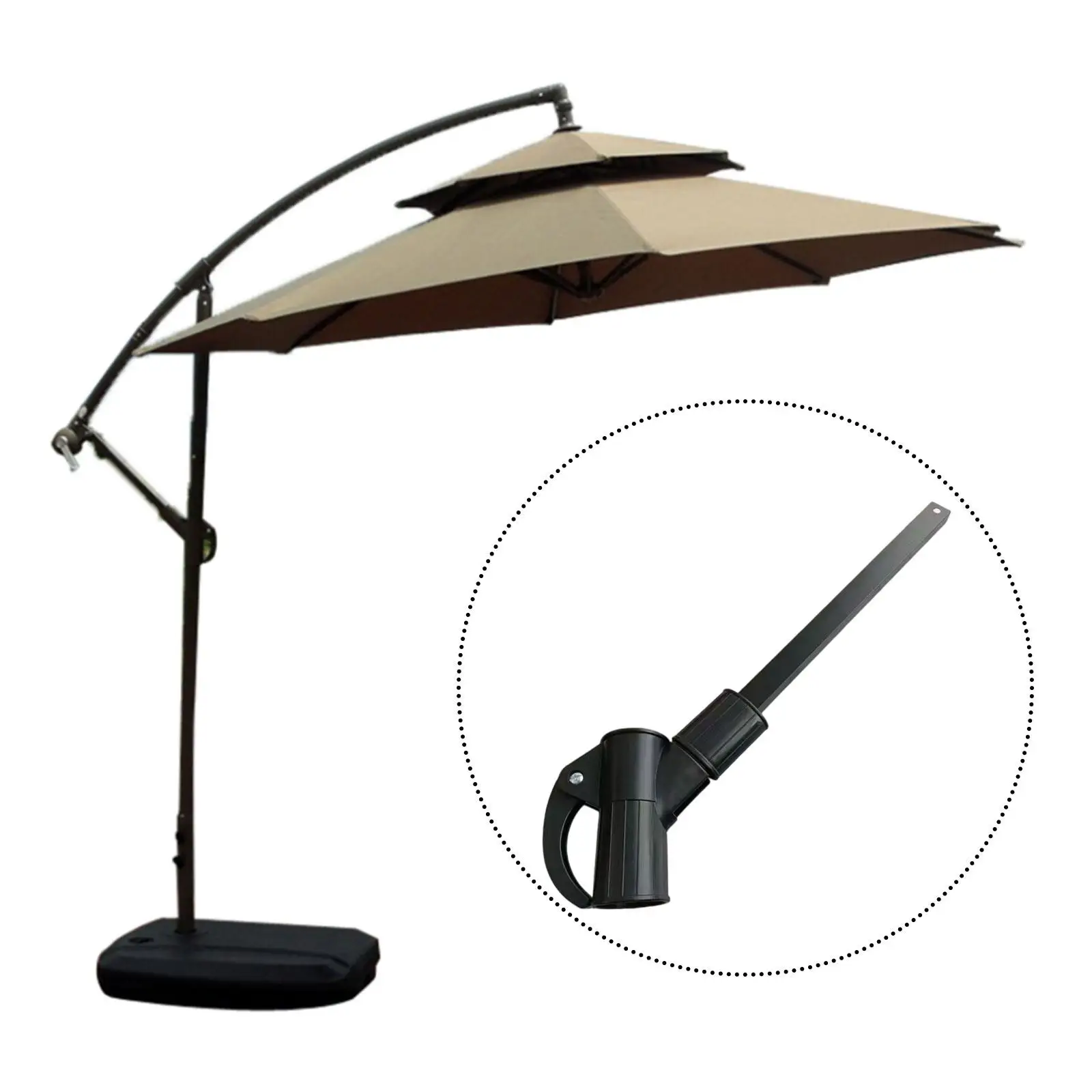 Patio Umbrella Accessories Replacement Canopy Lightweight Practical Lifting Fixed Handle Support Rib for Balcony Deck Yard