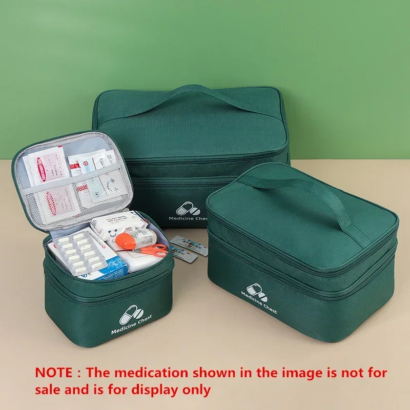 Large Capacity Travel Packing Cube First Aid Kit Waterproof Double-layer Medical Pack Outdoor Pill Classification Storage Bag