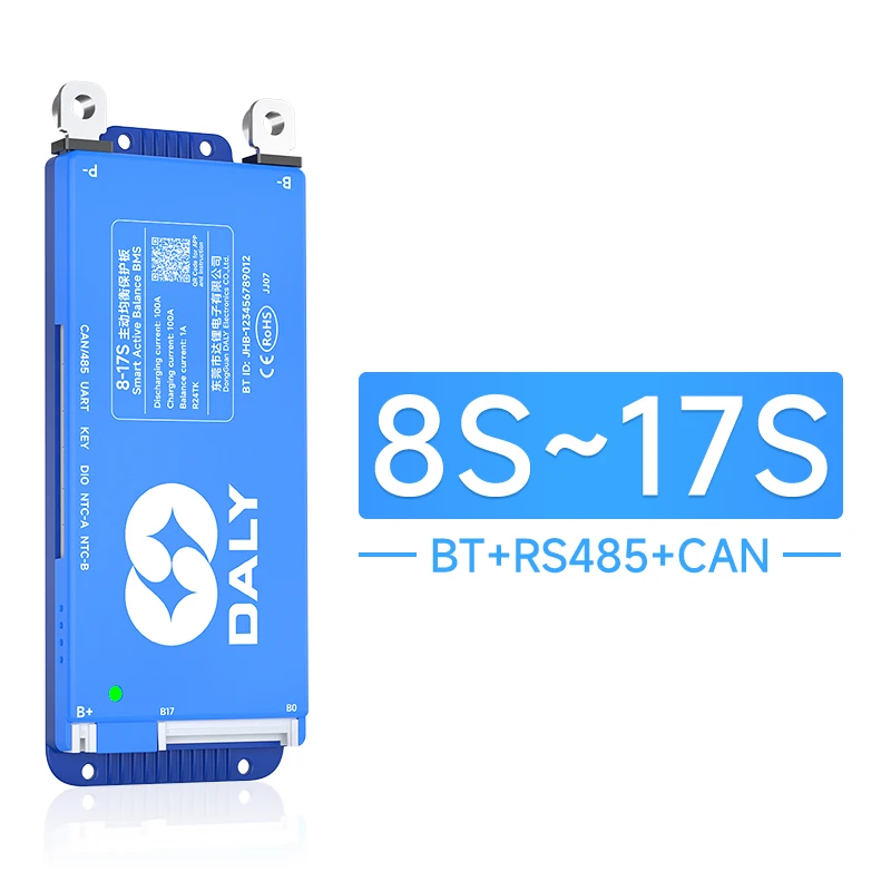 DALY BMS Smart WIFI BMS 4S 12V 8S 24V 16S 48V 80A 100A 1A Actieve Balancer Ingebouwde Bluetooth RS485 CANBUS voor Lifepo4 Li-ion LTO