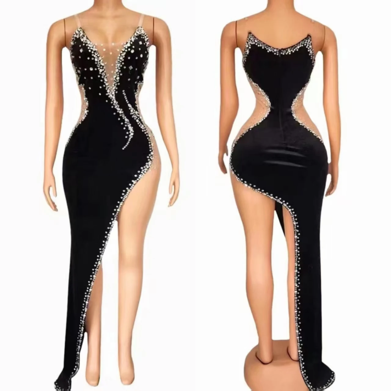 

High Quality Black Strapless Long Rayon Bandage Dress Elegant Celebrity Evening Party Gown for Women