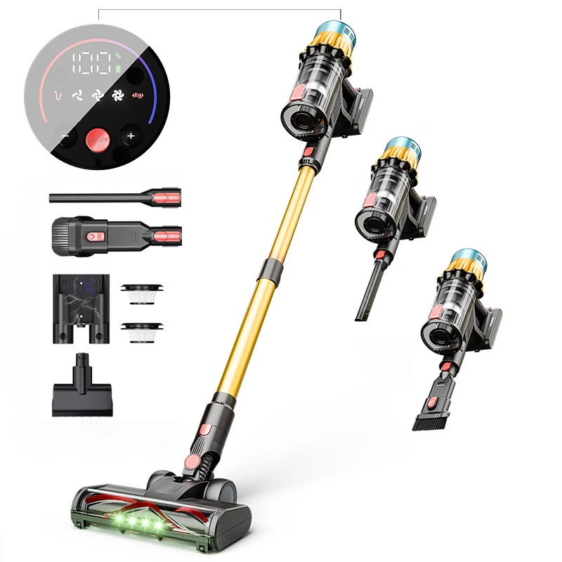 

Portable Lightweight Hand Held Cordless Vacuum Cleaner Brushless Motor Household Appliances Standing Carpet HEPA Filter Battery