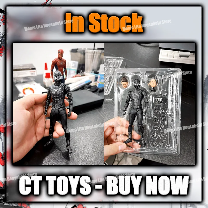 

In Stock Ct Toys Spiderman Black Suit Version Tobey Maguire Symbiote Figure Spider-Man Anime Action Figure Figurine Gifts Toys