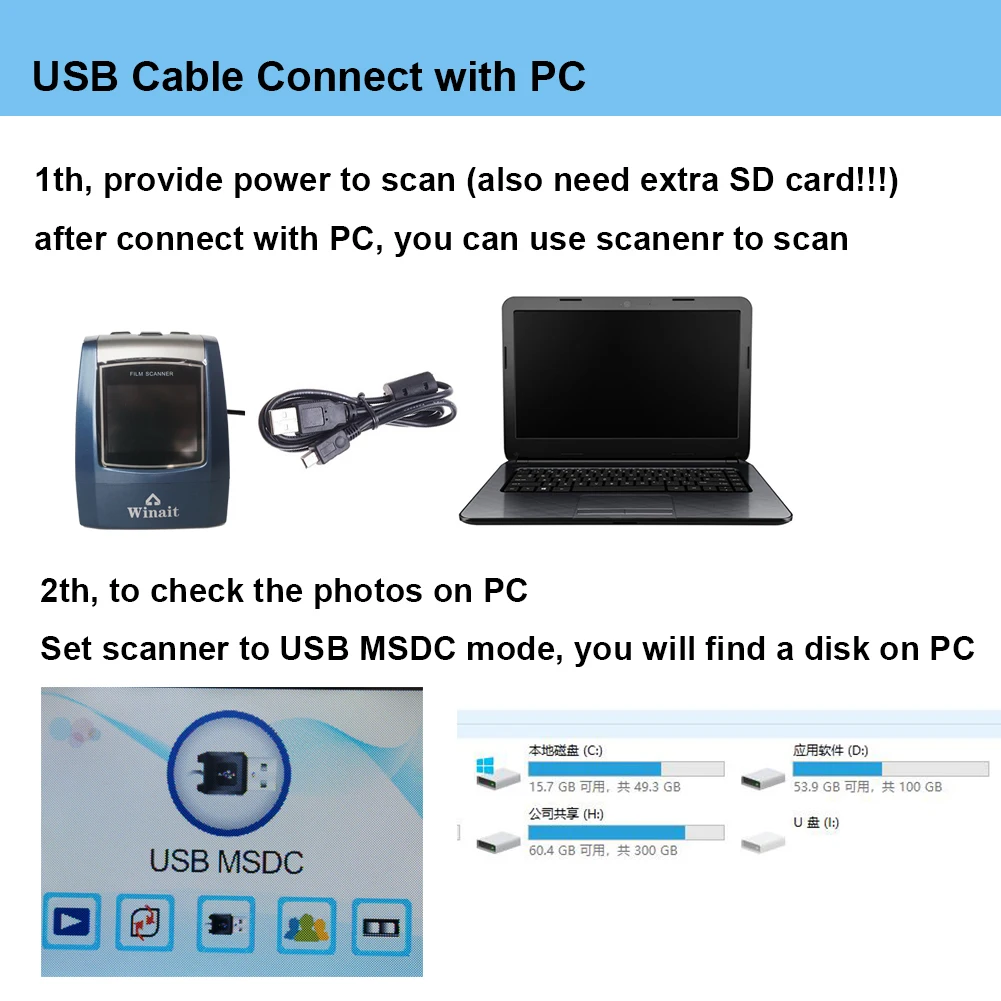 Scanner per pellicole negative/slide MAX 22MP 35mm con display a colori