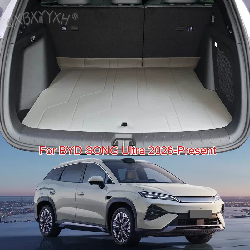 For BYD SONG Ultra 2026-Present Car Trunk Main Cargo Liner Nappa Leather Mat Auto Waterproof Wear-Resistant Pad Accessory