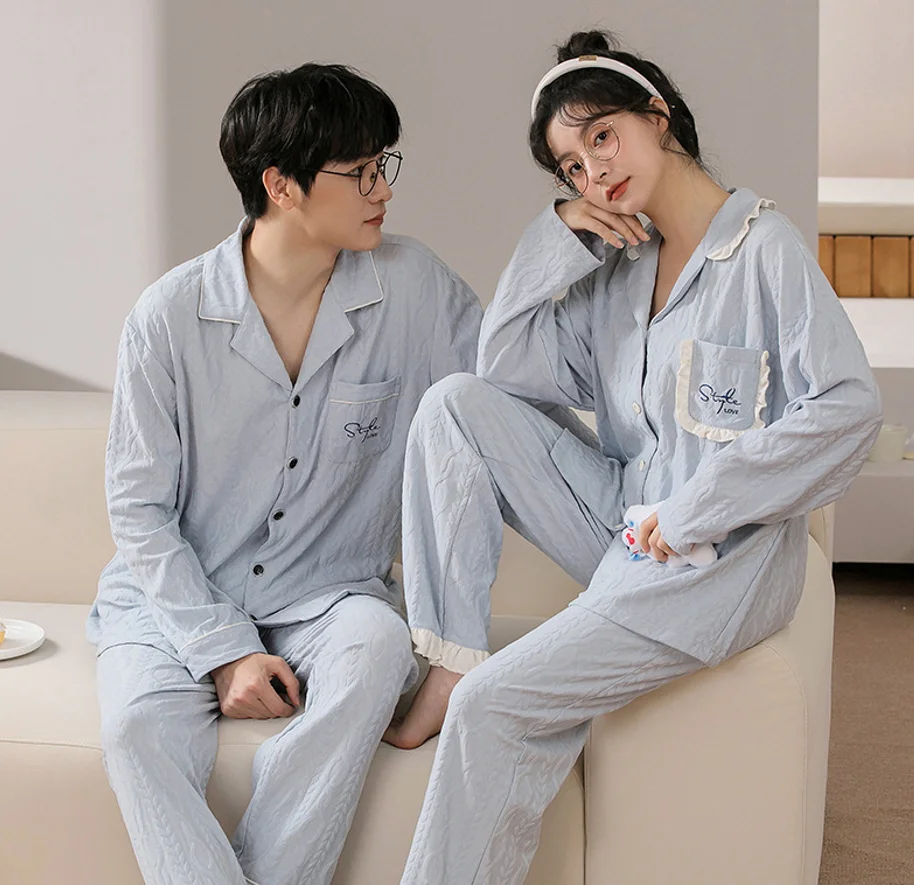 Осенне-зимняя удобная домашняя одежда, женские пижамы больших размеров, мужская модная домашняя одежда, домашние костюмы, одежда для пар с вышивкой