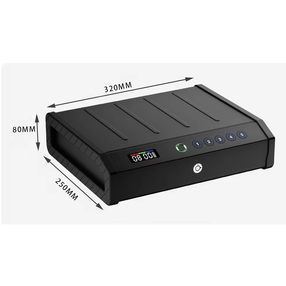OSPON Fingerprint Key Key Portable Pistol Case With Display Screen Time And Battery Level Fingerprint Password Safe