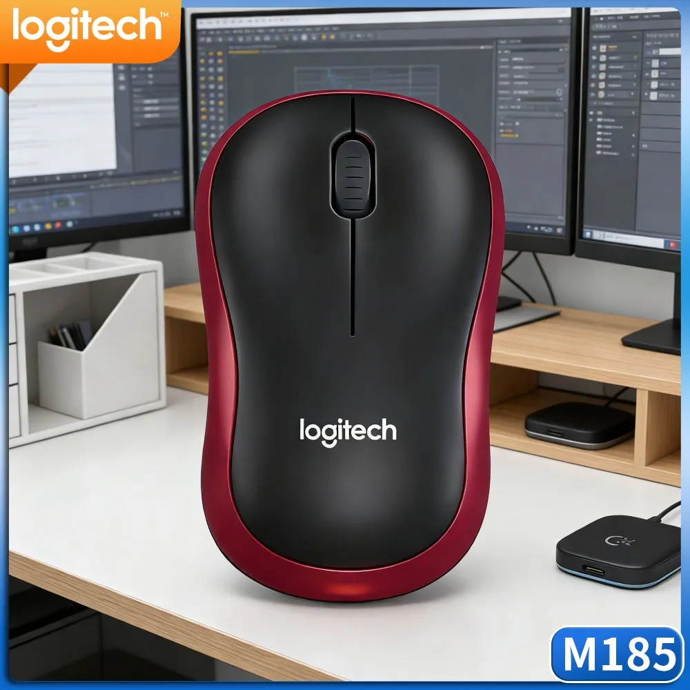 Logitech M185 2.4Ghz Wireless Mouse, Tiny USB Dongle, Auto Sleep, 1000 DPI, Ideal For Casual Home Computer Usage