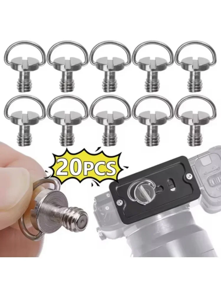 20-1 pièces en acier inoxydable 1/4 "appareil photo trépied vis de montage adaptateur vis de caméra à dégagement rapide pour caméscope trépied monopode