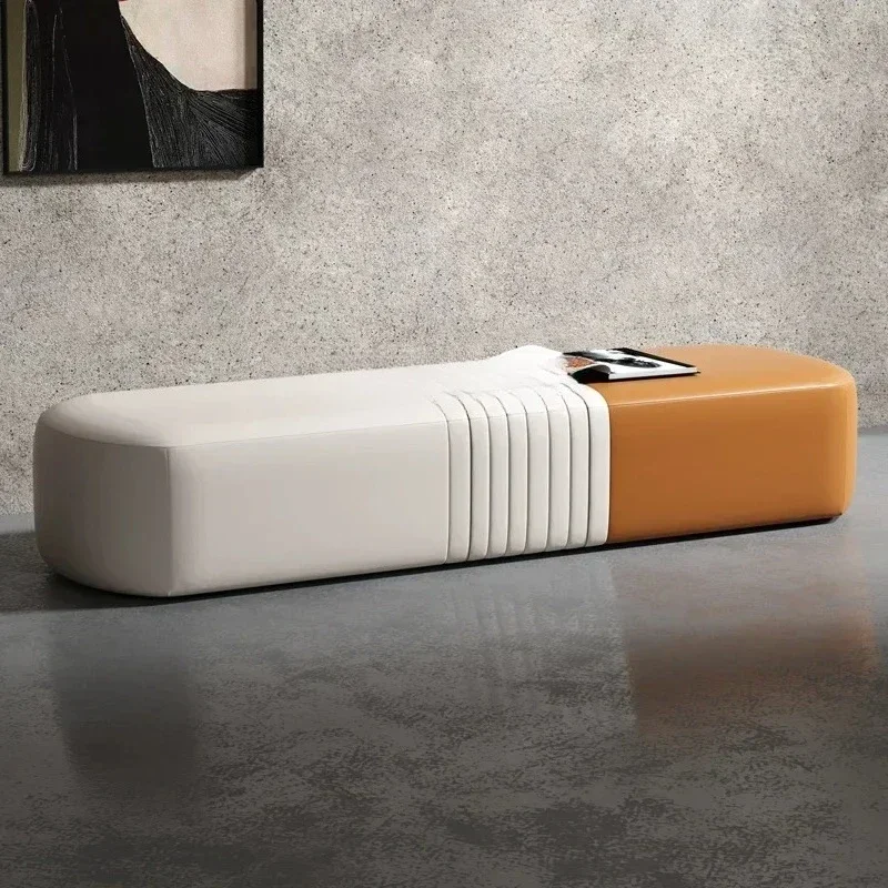 A44 Shoe changing stool Home minimalist shoes can sit leather simple long bedroom bedside stool