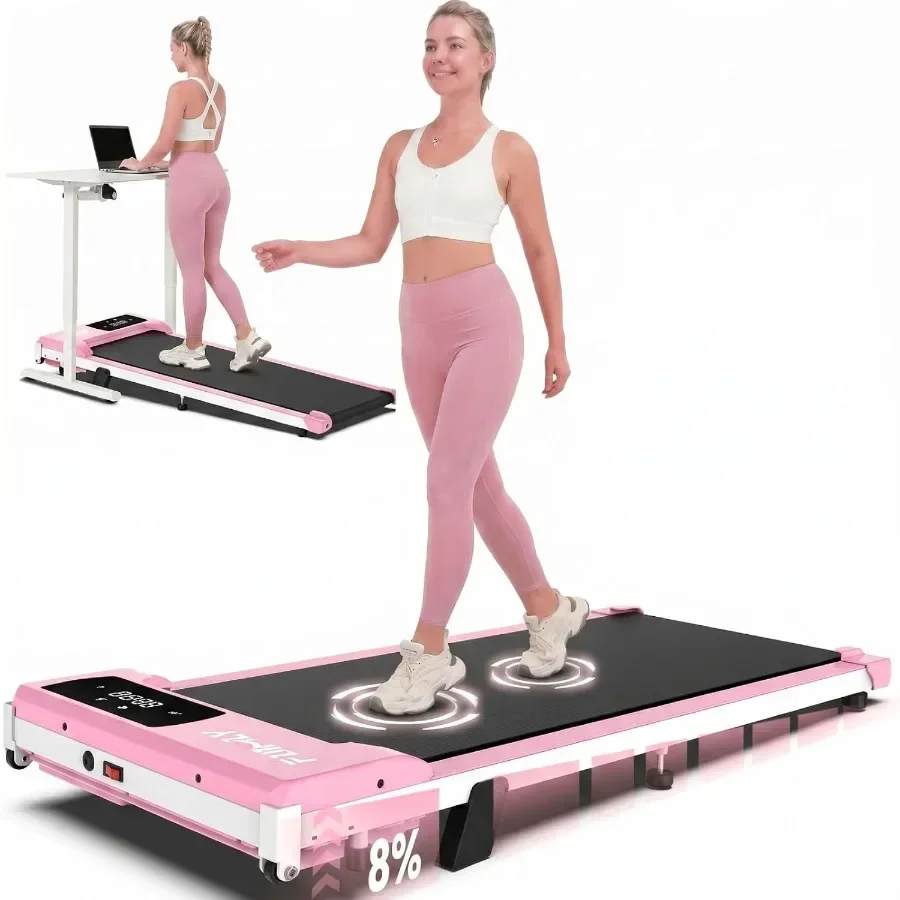 Under Desk Walking Pad for Home Office Use, Aluminum Alloy Frame, Black, 8 Incline and Ultra-quiet Operation