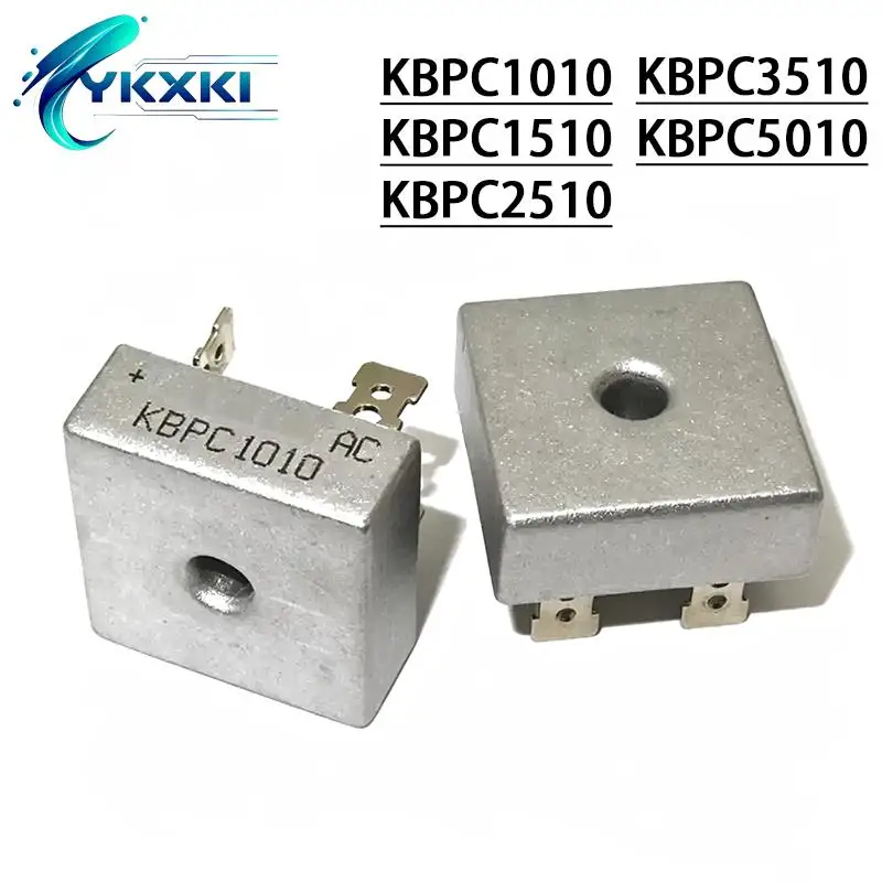 2pcs Fangqiao KBPC1010 Diode Bridge Rectifier KBPC1510 KBPC2510 KBPC3510 KBPC5010 50A 1000v Single-phase rectifier bridge