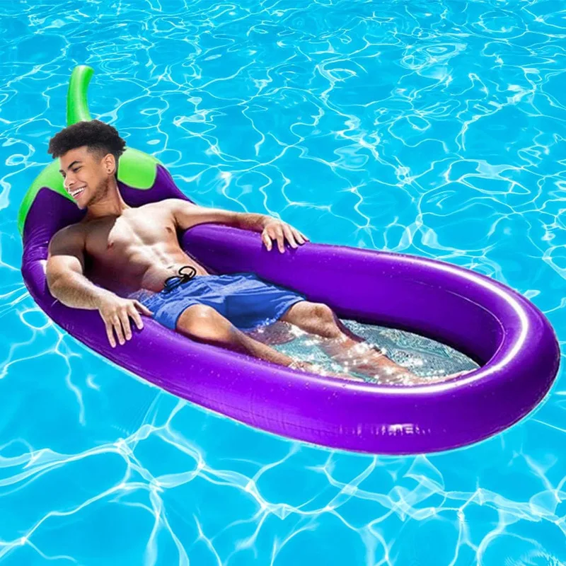 Swimming Inflatable Eggplant Float Large Float Inflatable Pool Toys Piscine Gonflable Water Floaties For Games Accessories