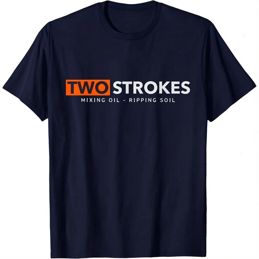 2026 New Motorcycle Oversized Unisex Streetwear T Shirt Family Matching Two Strokes Motocross Text Graphic Short Sleeve Tee