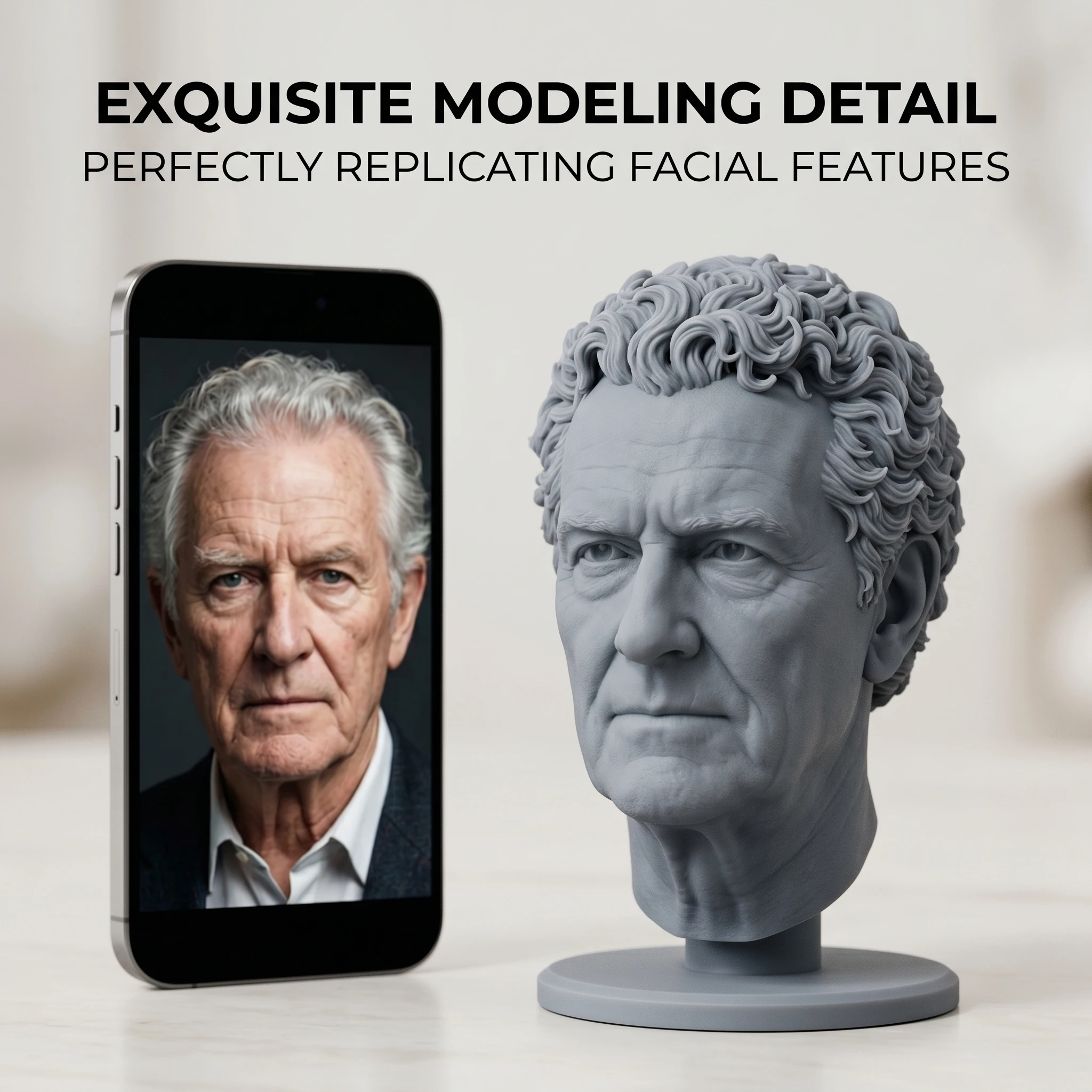 Custom 3D Bust Figurine, Personalized 3D Printed Head Sculpture, Unique Gift For Family And Loved Ones