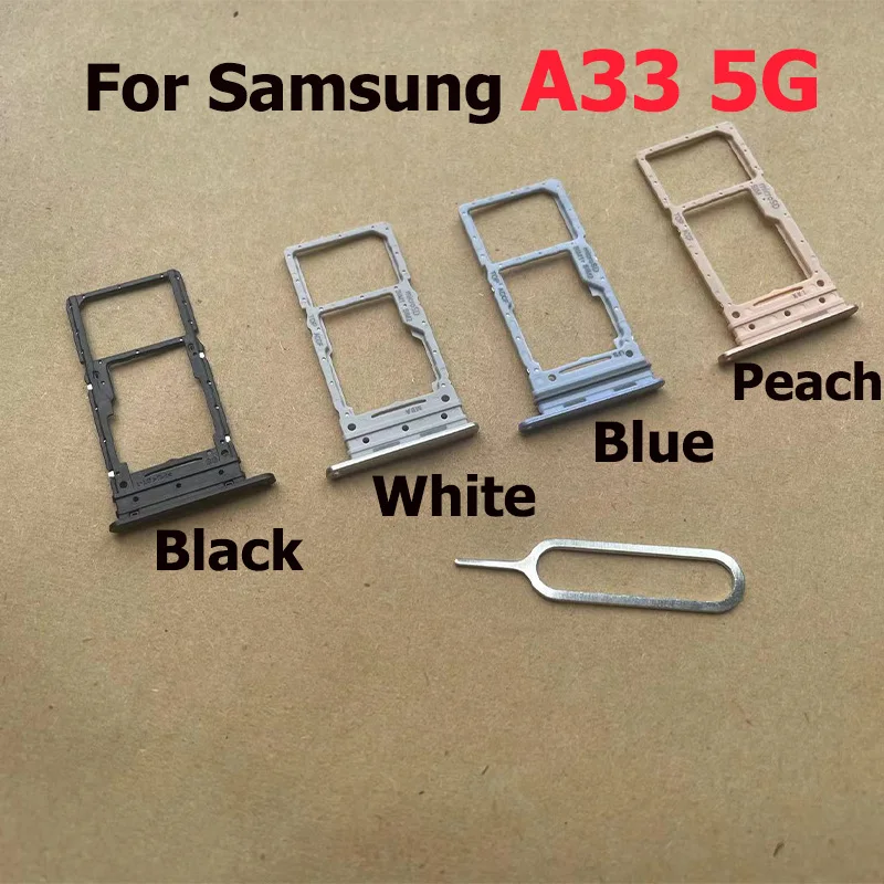 Bandeja de tarjeta Sim para Samsung Galaxy A33 5G, soporte de ranura, adaptador de enchufe, piezas de reparación de conector, nuevo